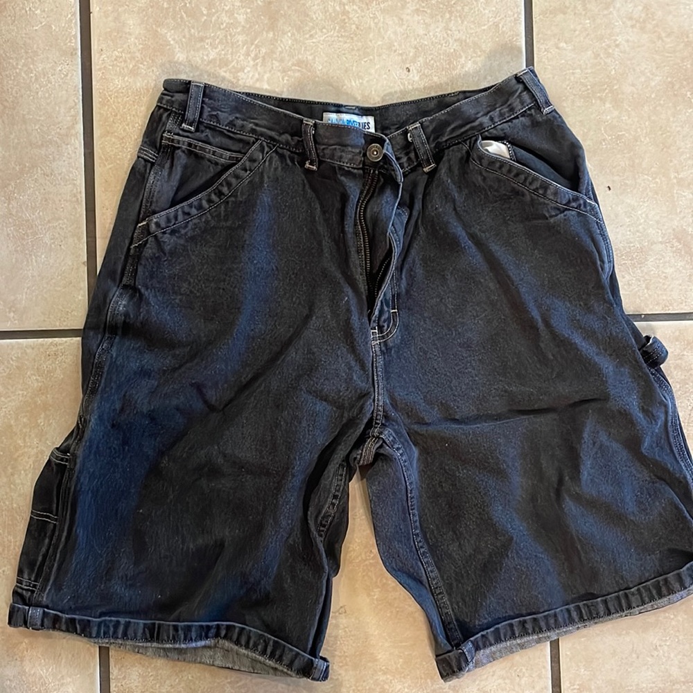 Mens denim cargo shorts